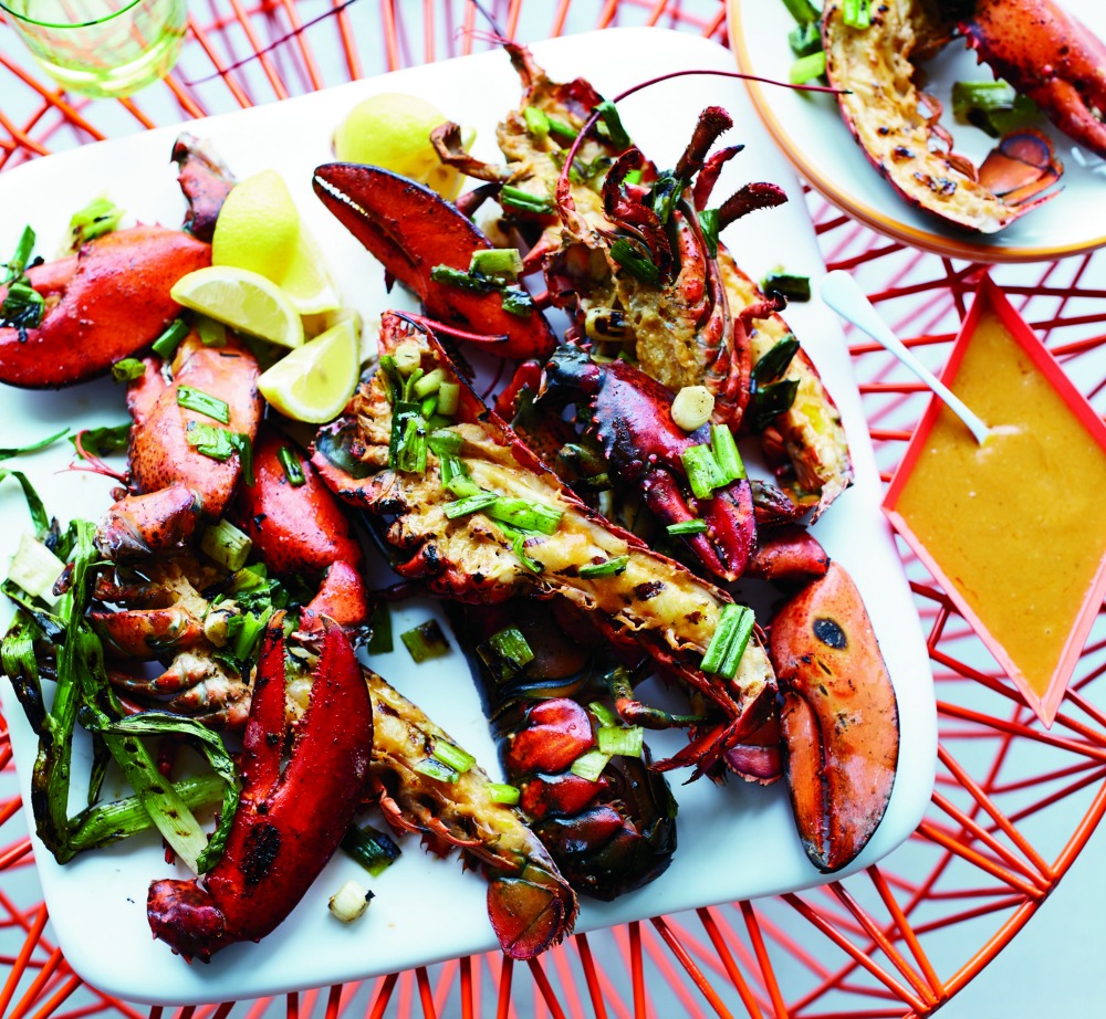 Grilled Lobsters with MisoChile Butter Recipe