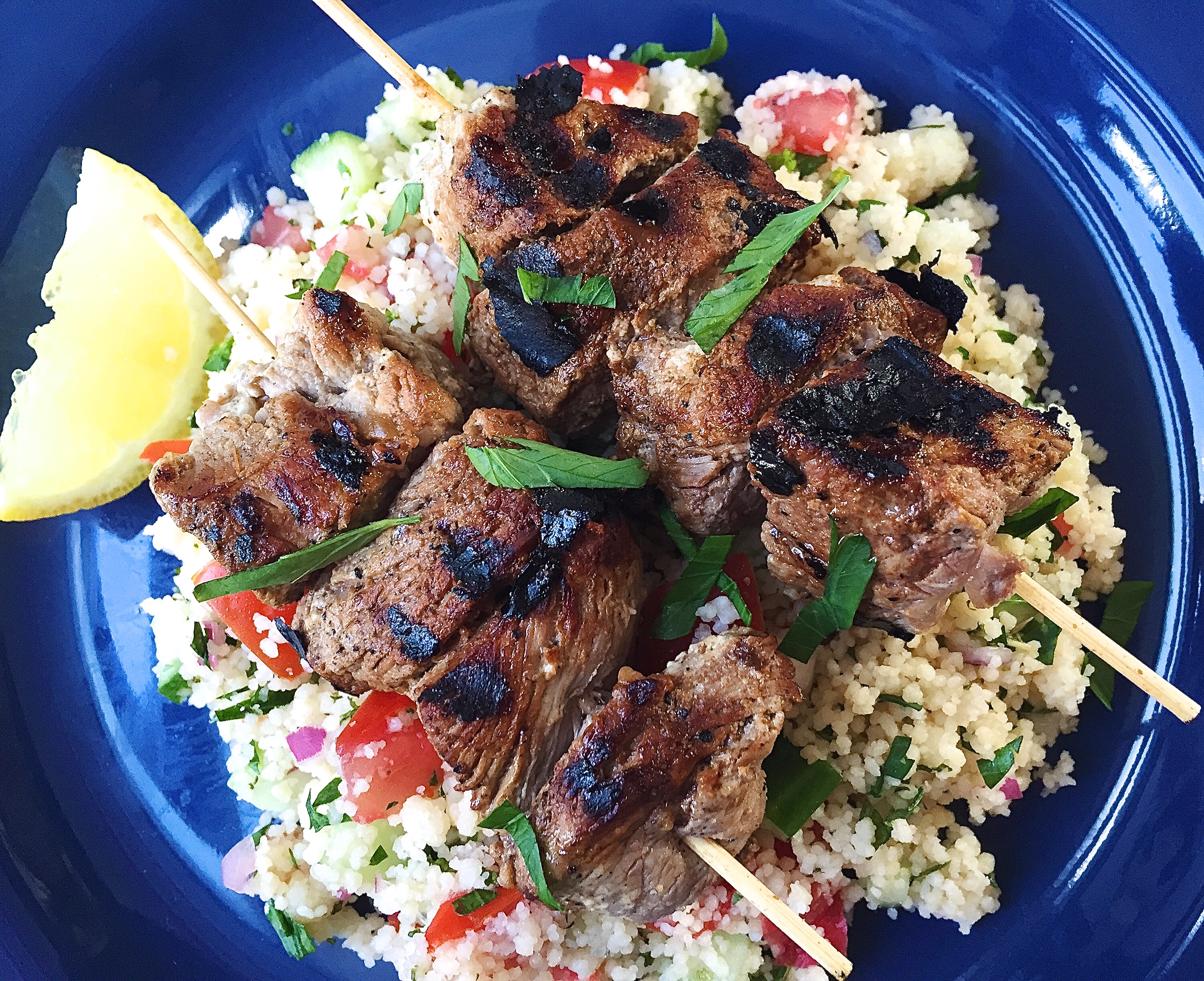 Grilled Lamb Skewers with Couscous Tabbouleh Recipe How to Make Lamb