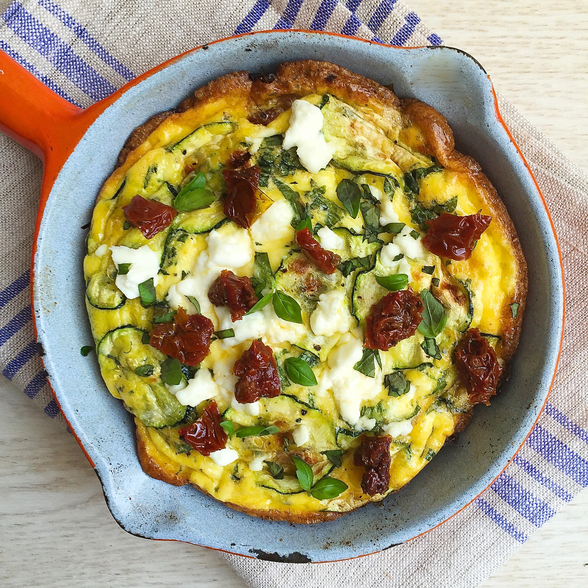 Best Summer Frittata with Sundried Tomatoes, Feta, and Zucchini Recipe