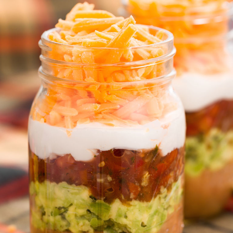 Best Five Layer Dip in a Jar How to Make Five Layer Dip in a Jar