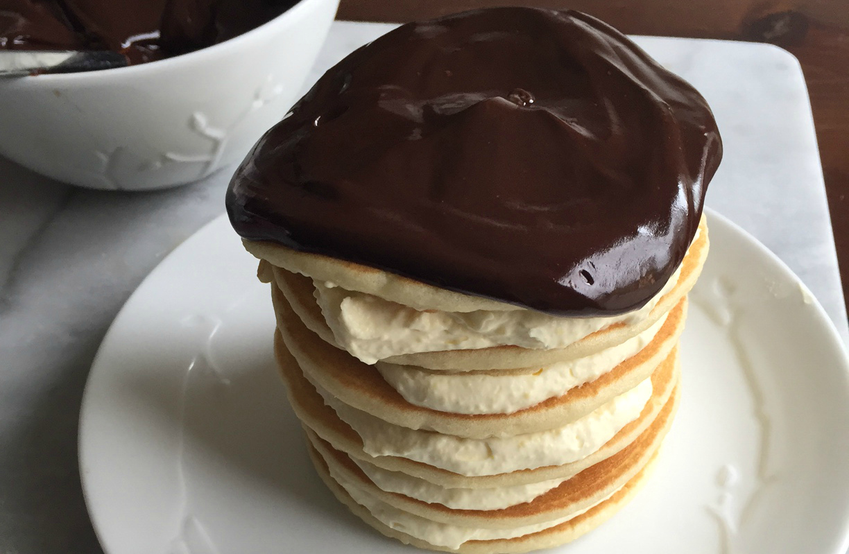 Boston Cream Pie Pancakes
