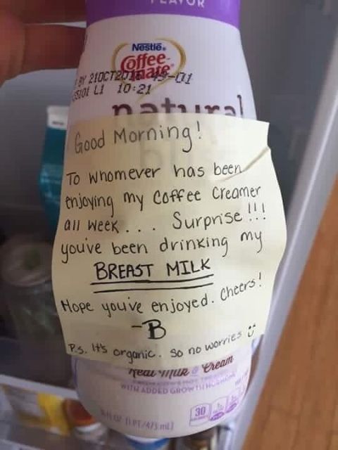 coffee creamer breast milk