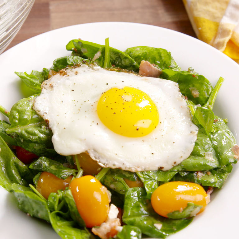 How to Make Bacon, Egg and Spinach Salad Video Best Bacon Vinaigrette