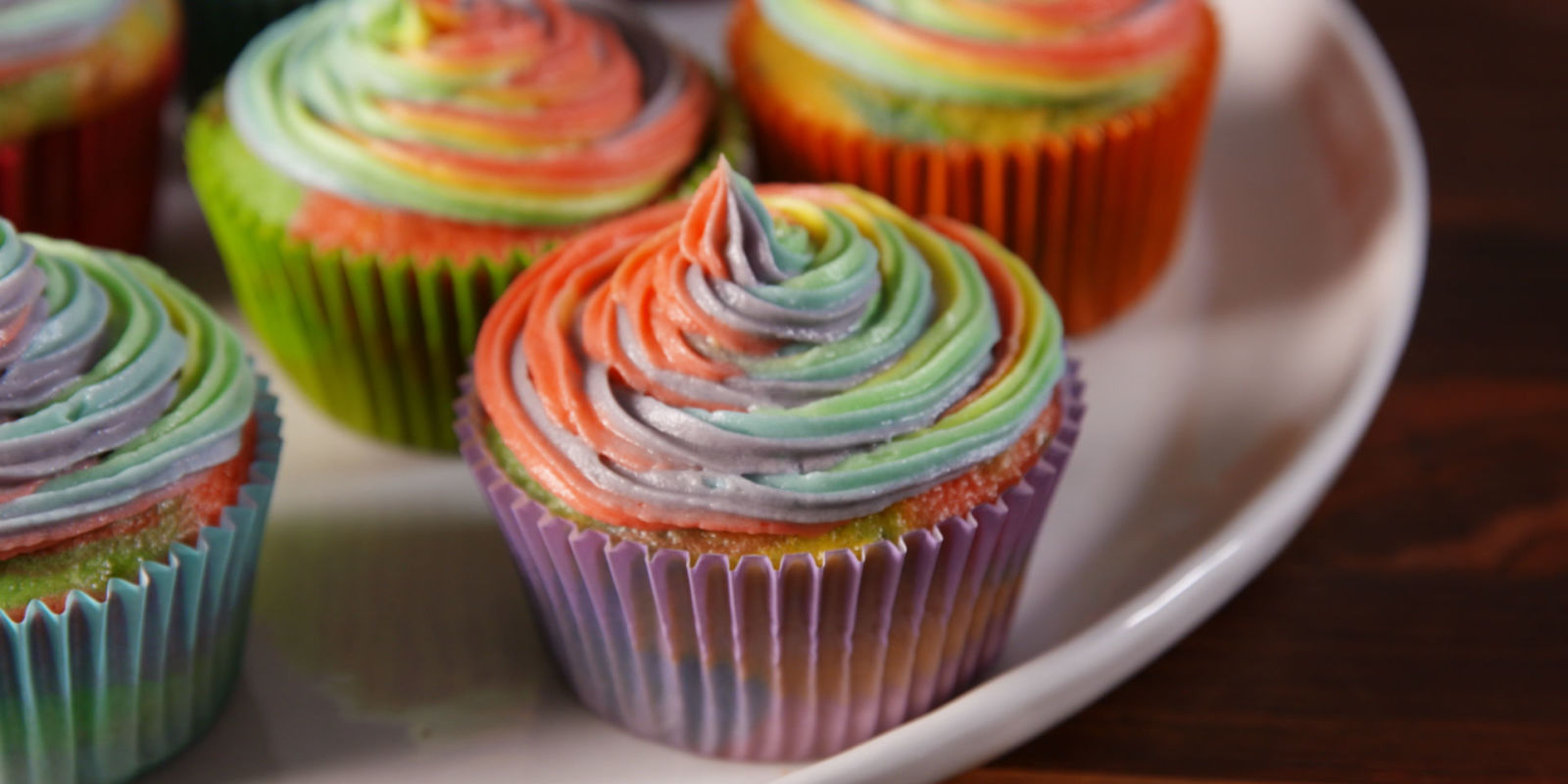 How to Make Rainbow Cupcakes Rainbow Frosting Hack Video