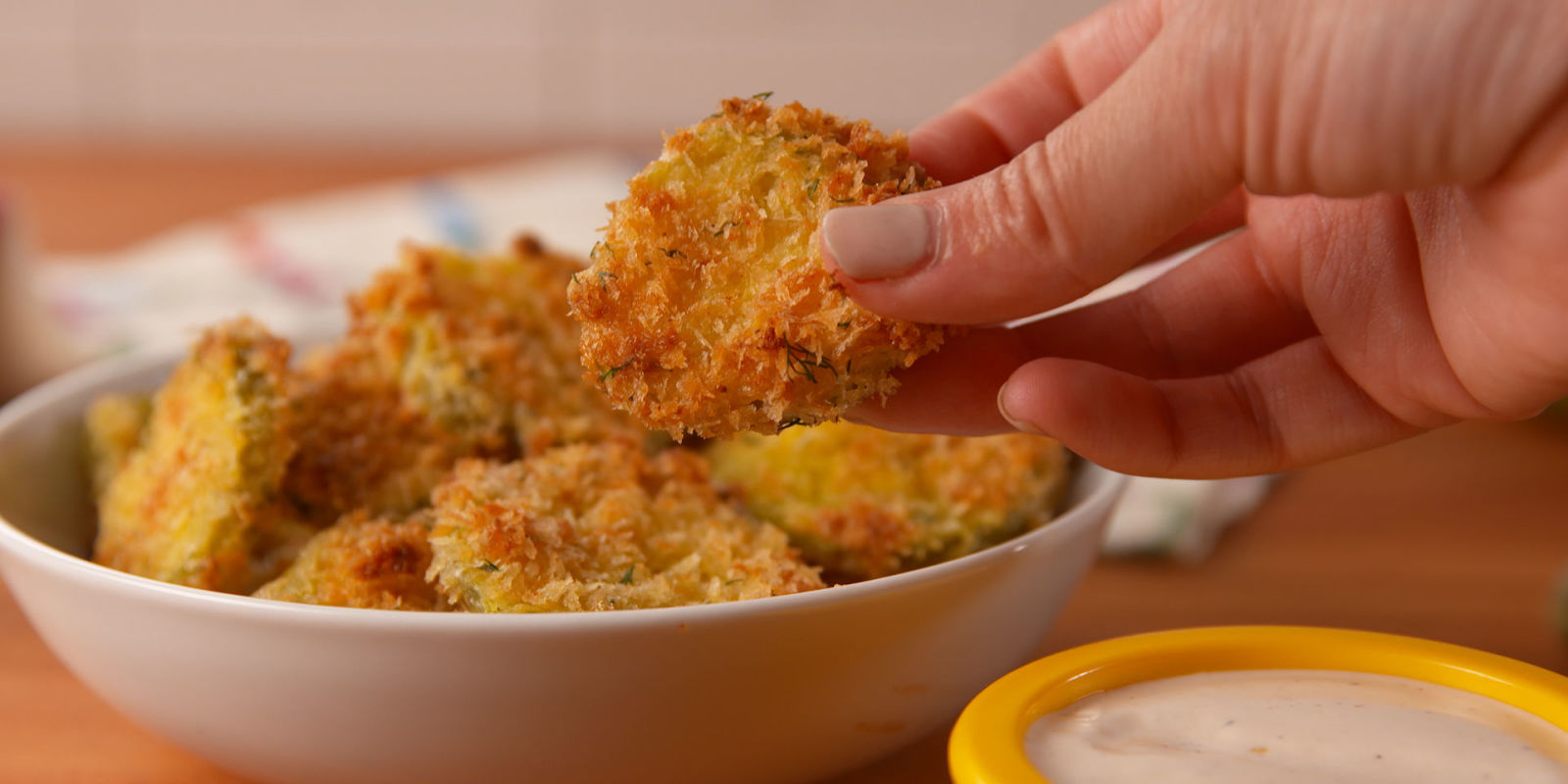 Oven Fried Pickle Chips Video How to Make Oven Fried Pickle Chips Video