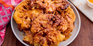 Fried Cauliflower with Roasted Red Pepper-Walnut Sauce Fried Cauliflower with Roasted Red Pepper-Walnut Sauce