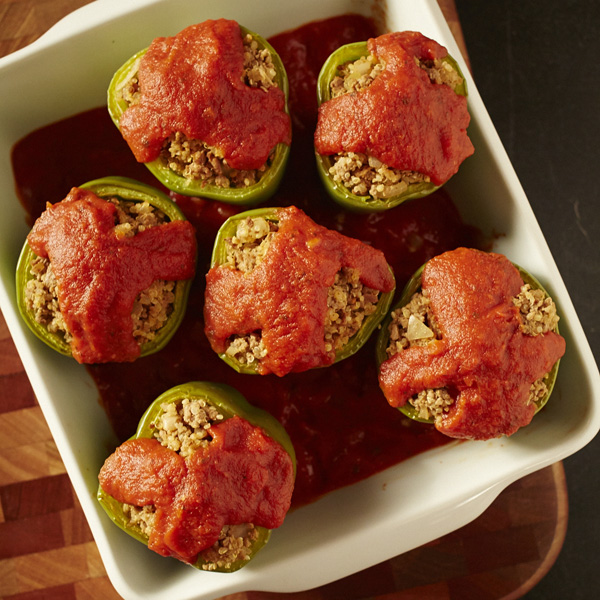 Ground Beef and Quinoa Stuffed Peppers Recipe