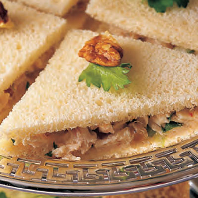 Chutney Chicken Salad Tea Sandwiches - Sandwich Recipes - Lunch | Best image of amazing chicken salad sandwich recipe collection