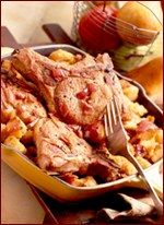 Pork Crown Roast with Apple-Pear Stuffing and Cranberry Sauce Pork Crown Roast with Apple-Pear Stuffing and Cranberry Sauce