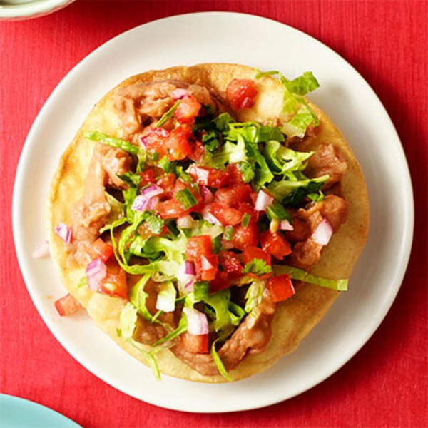 Refried Bean Tostadas with Pico De Gallo Recipe