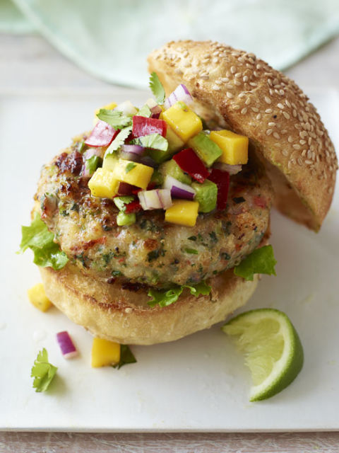 2019 year - Shrimp Burgers with Mango-Avocado Salsa 2019 year